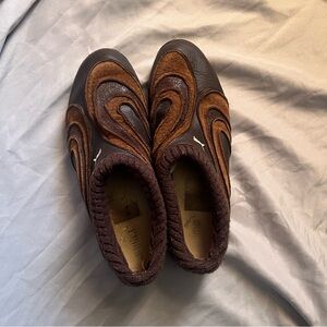RARE Puma Brown Mixed-Media Slip-On Sneakers
